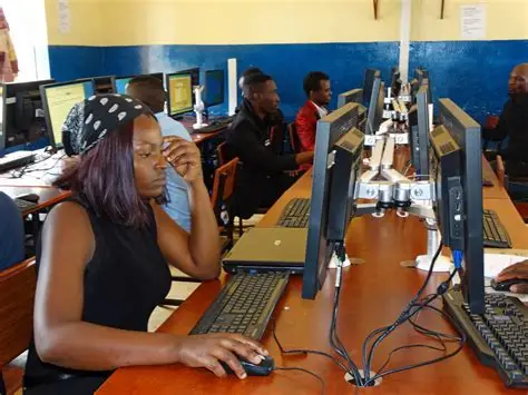 Library user receiving services and using workstations